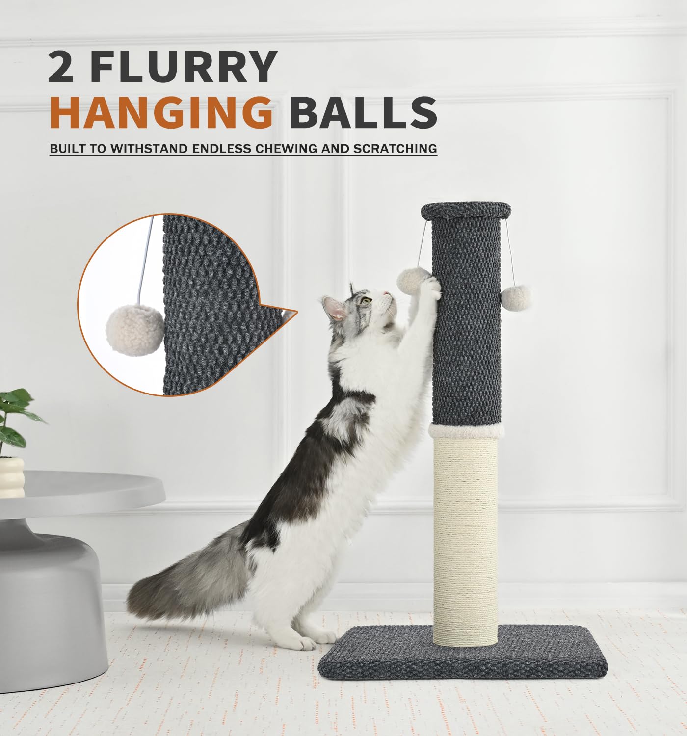 MADE 4 PETS tall-post-dark-grey: sleek look complements modern home décor.