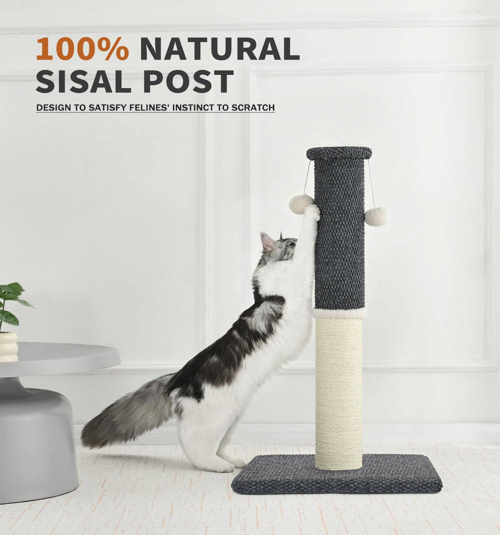 MADE 4 PETS tall-post-wide-base: extra stability supports vigorous scratching.