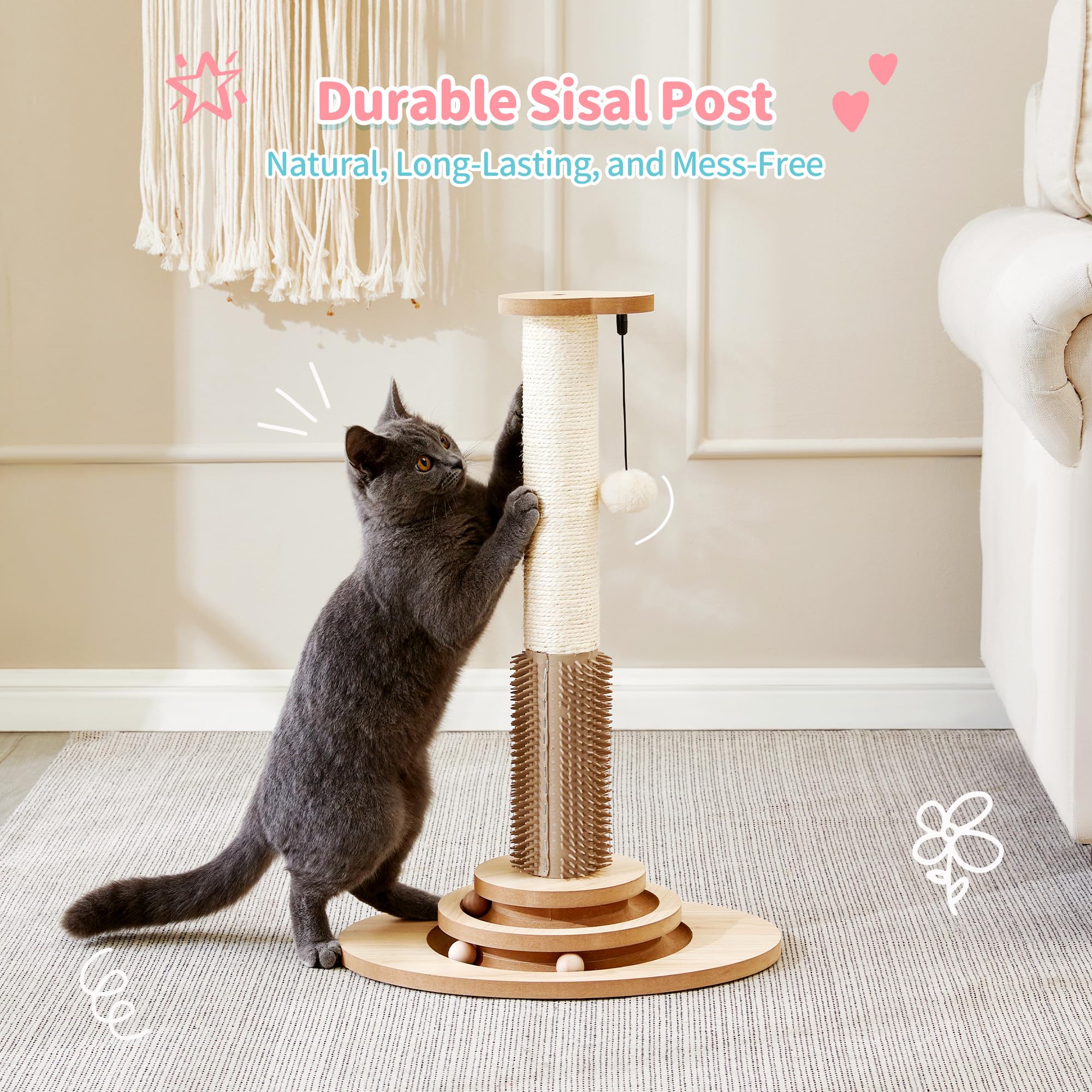 Made4Pets vertical cat climbing tree supports exercise and safe climbing.