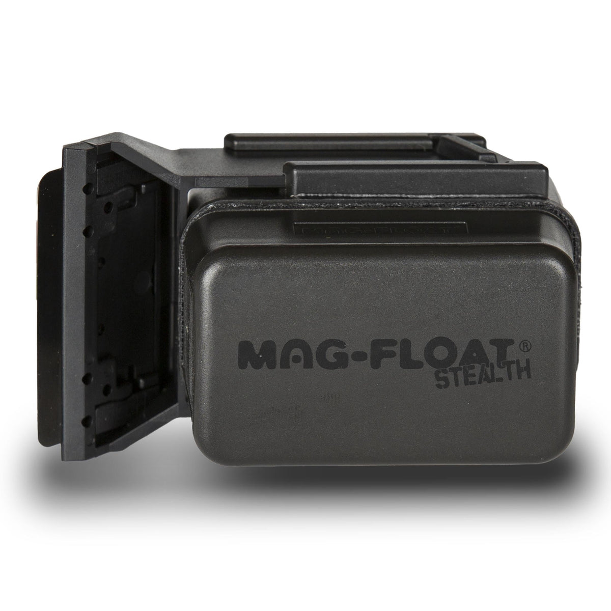 Mag-Float small black stealth magnet scrapes algae from aquarium glass.
