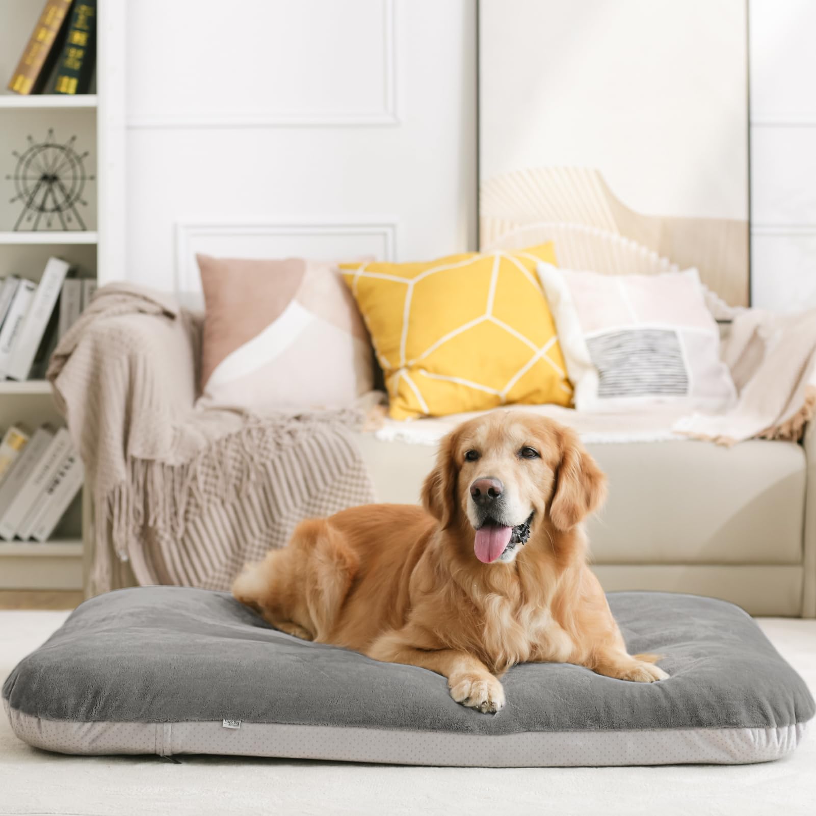 Magic Dog bed side view reveals supportive edge design