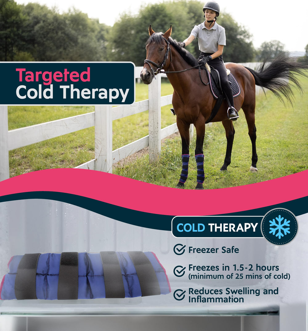 Magic Gel knee wrap: wide coverage for comfortable cooling on the knee.