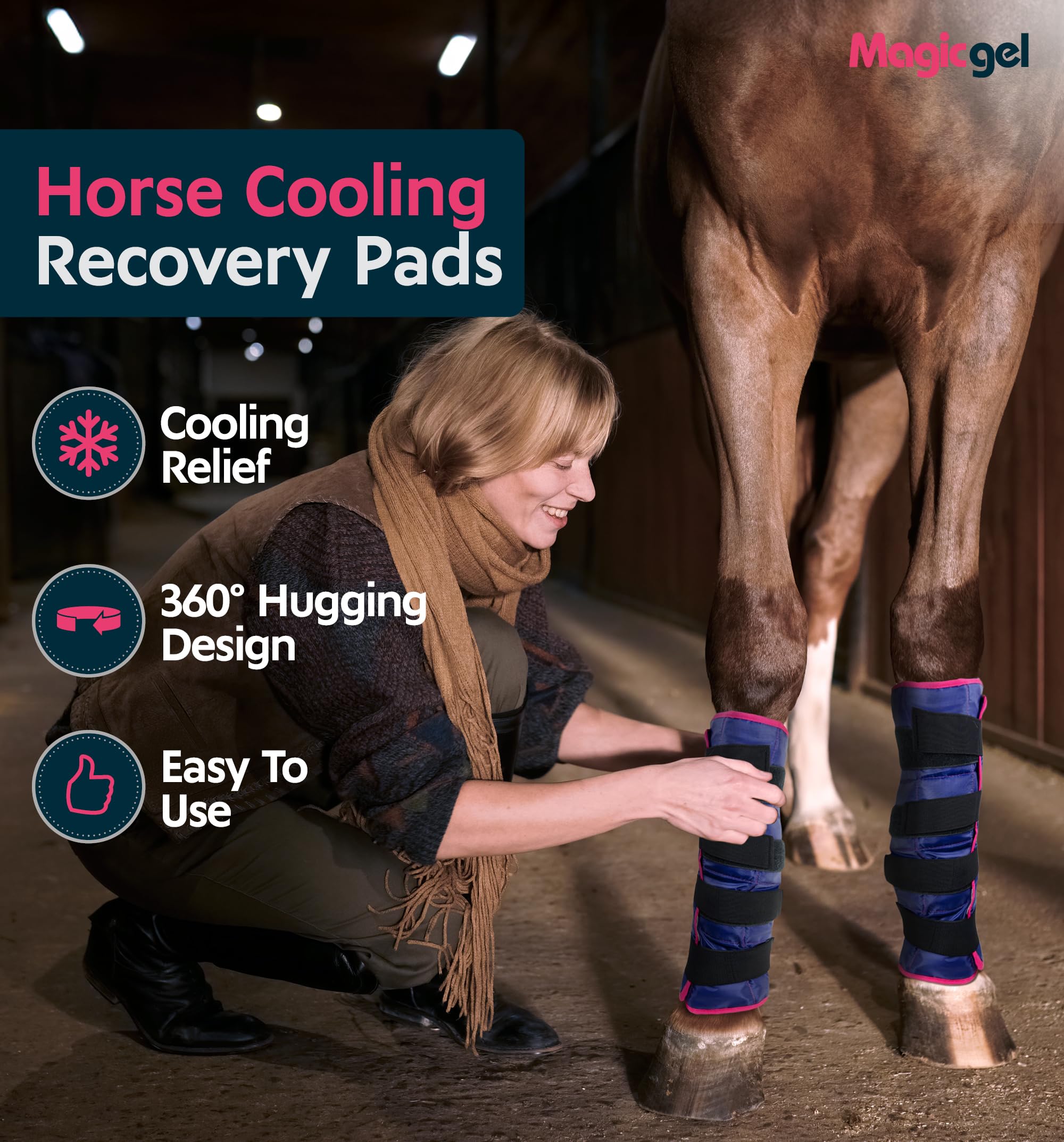 Magic Gel twin ice boots: even cooling for both legs during downtime.