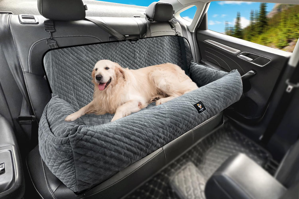 MagicFox dog car seat front view shows plush padding for comfy rides