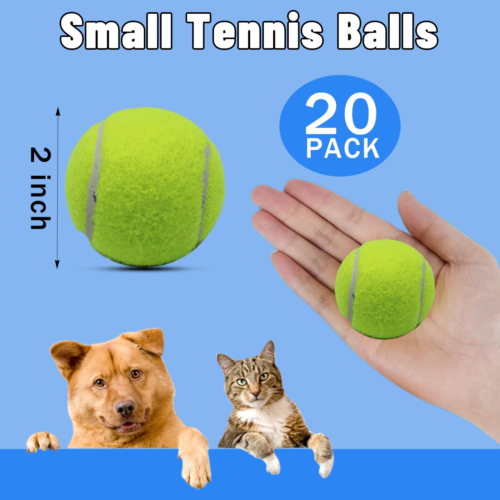 Magicorange 2-inch dog tennis balls in multicolor close-up with textured felt.