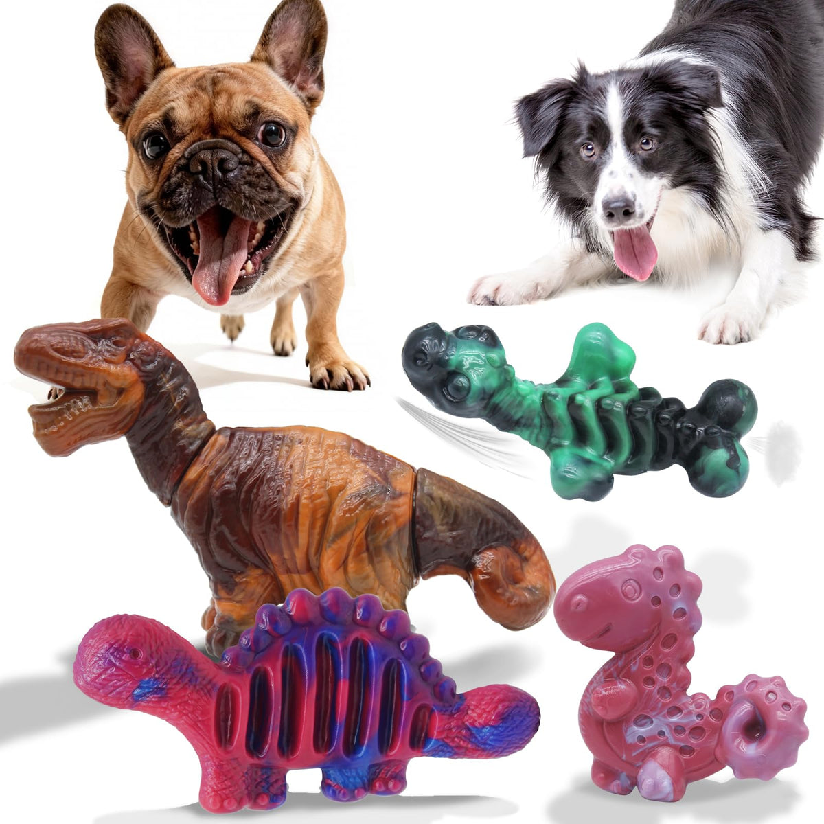 Magicorange dinosaur nylon chew toy close-up, durable design for aggressive chewers.