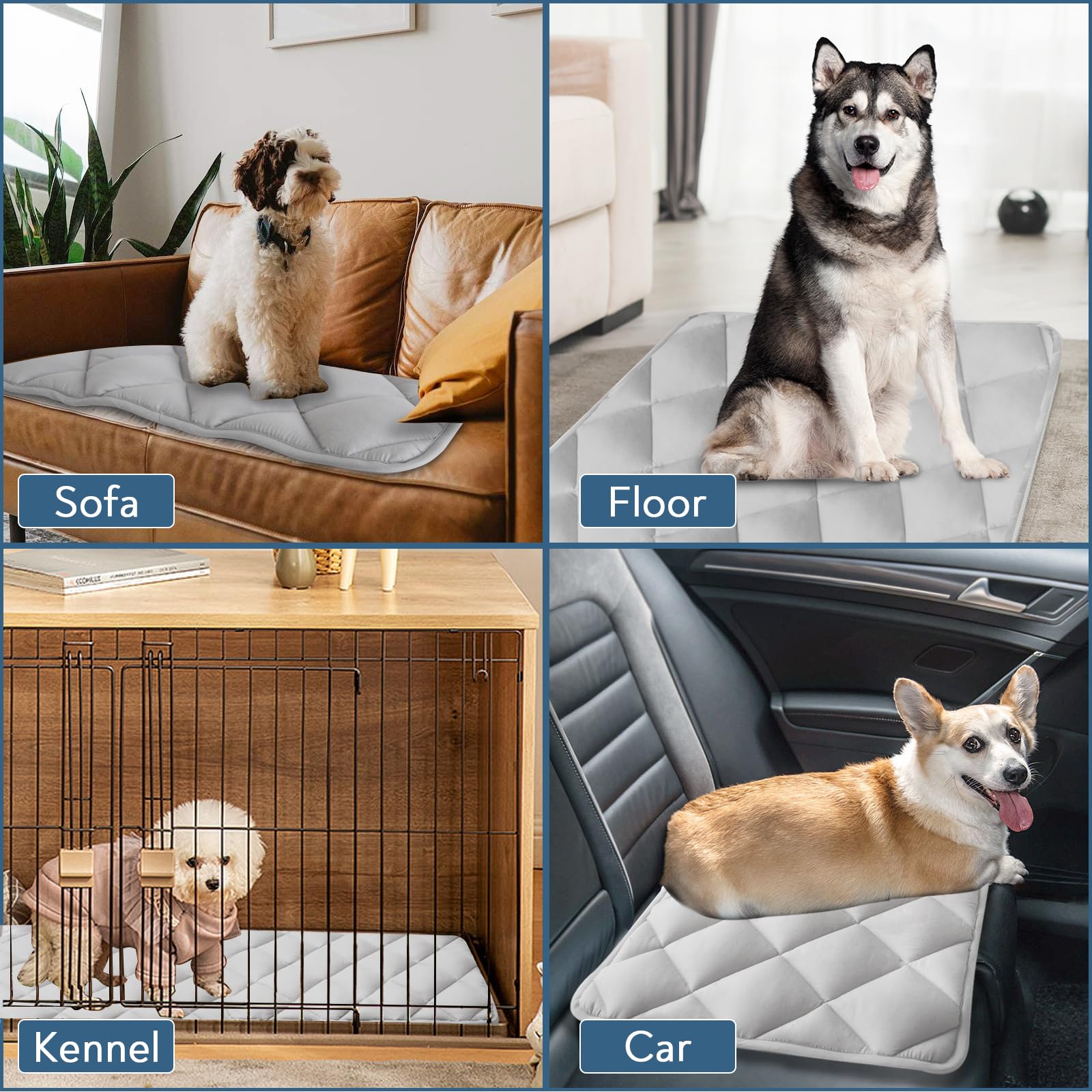 Magik & Kover grey crate pad suits any crate interior.