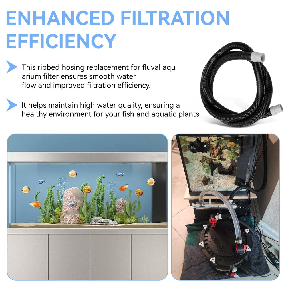Magluv ribbed hose compatible with Fluval A214, A218, A219 canister models.