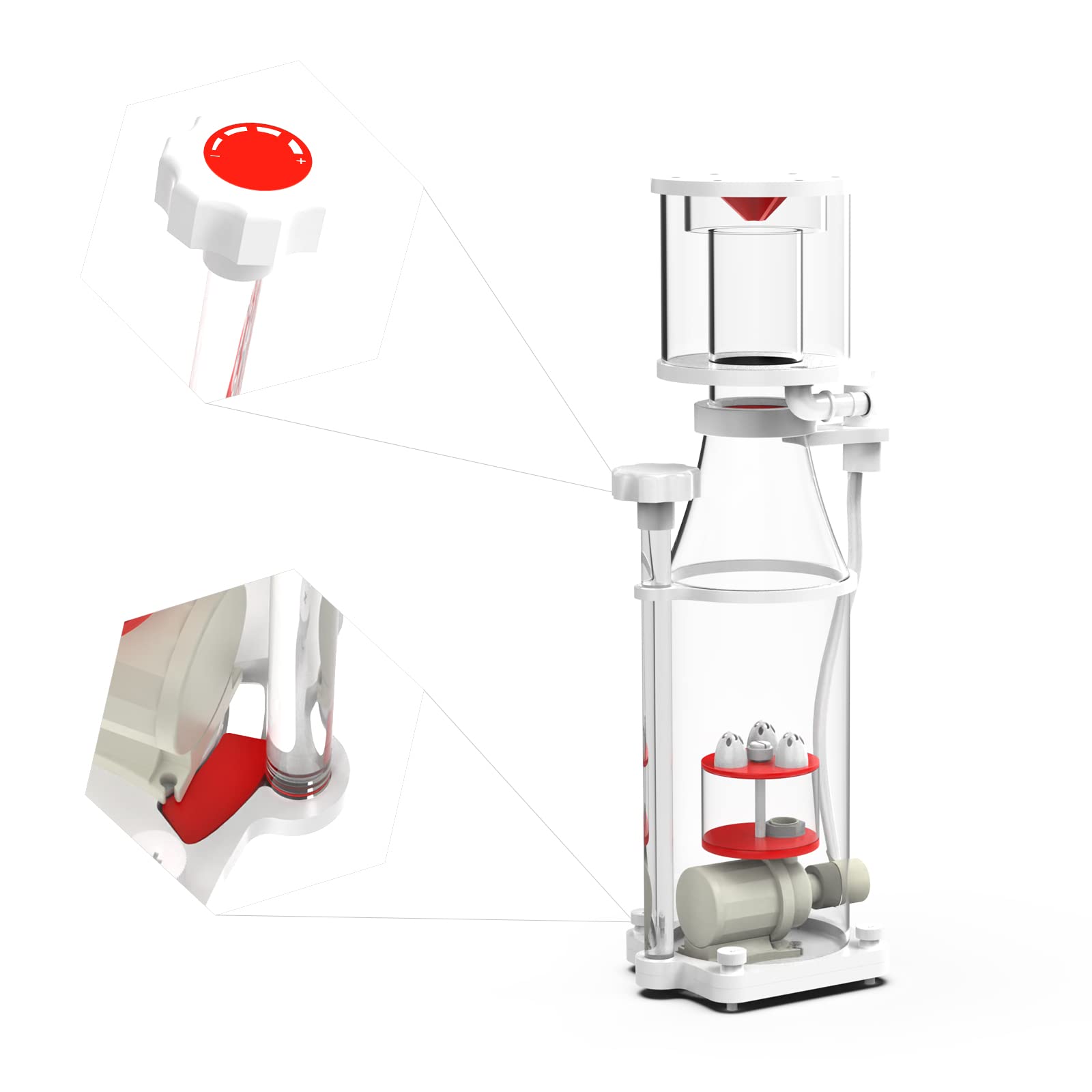 Bottom-open outlet design enabling compact installation in space-constrained sumps.