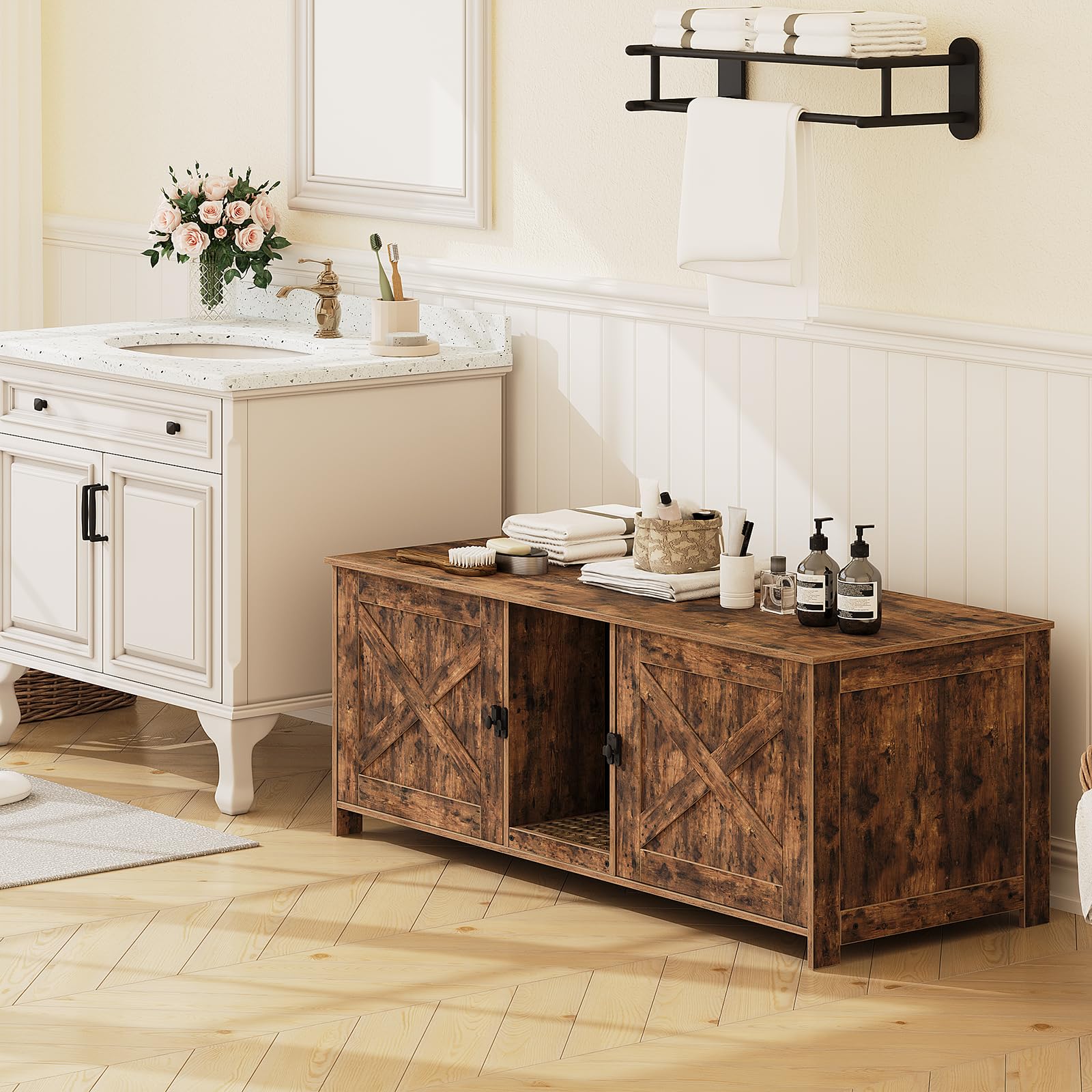 MAHANCRIS rustic brown finish complements many home decor styles.