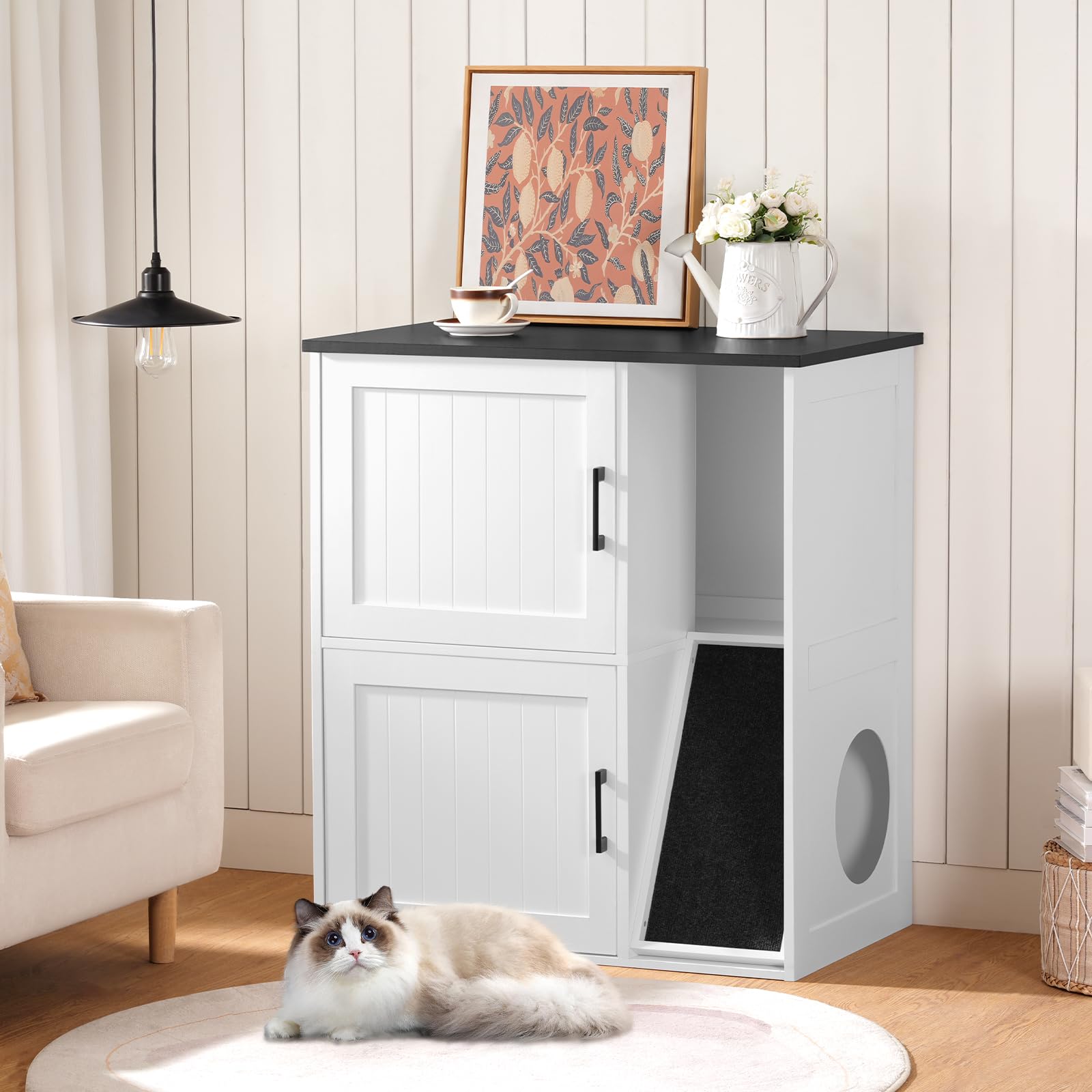 MAHANCRIS 2 cat interior dual stations for separate litter spots