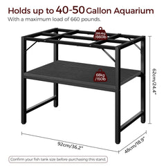 MAHANCRIS two-tier storage shelves optimize space for tanks, tools, and accessories.