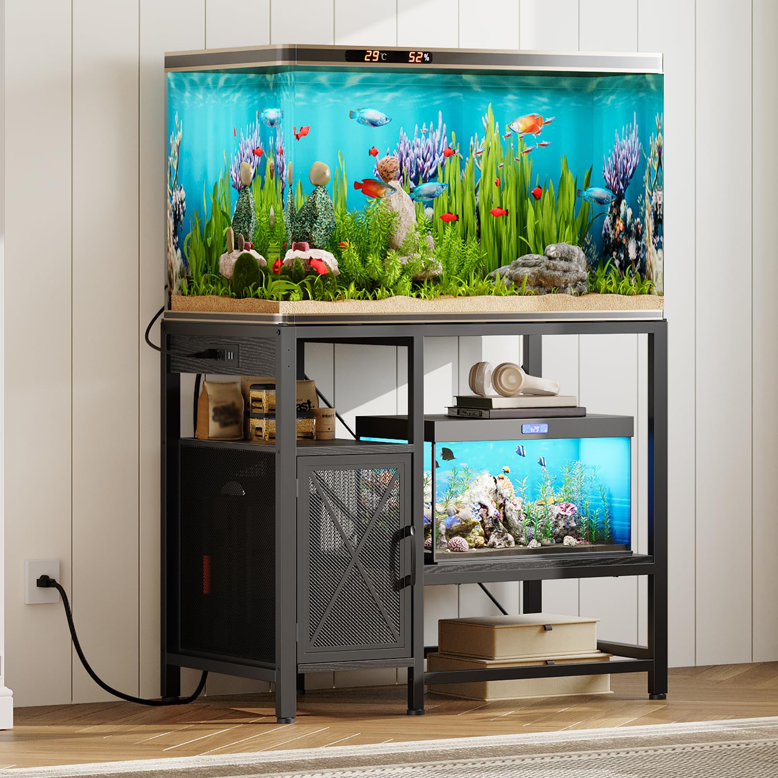 MAHANCRIS 40-50 gallon stand front view shows stable, space-saving design for your tank.