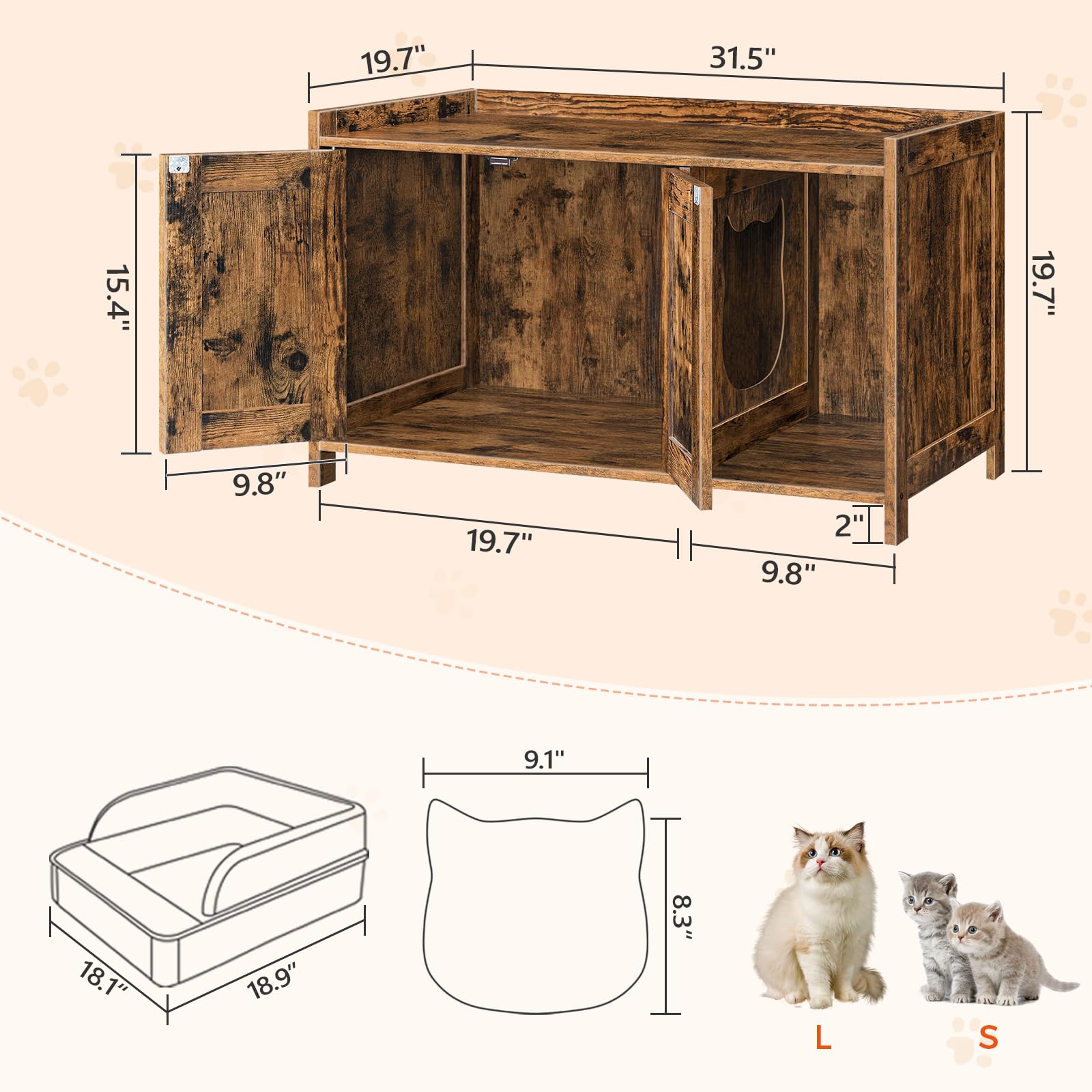 MAHANCRIS cat washroom dual-function top table used as sturdy surface.