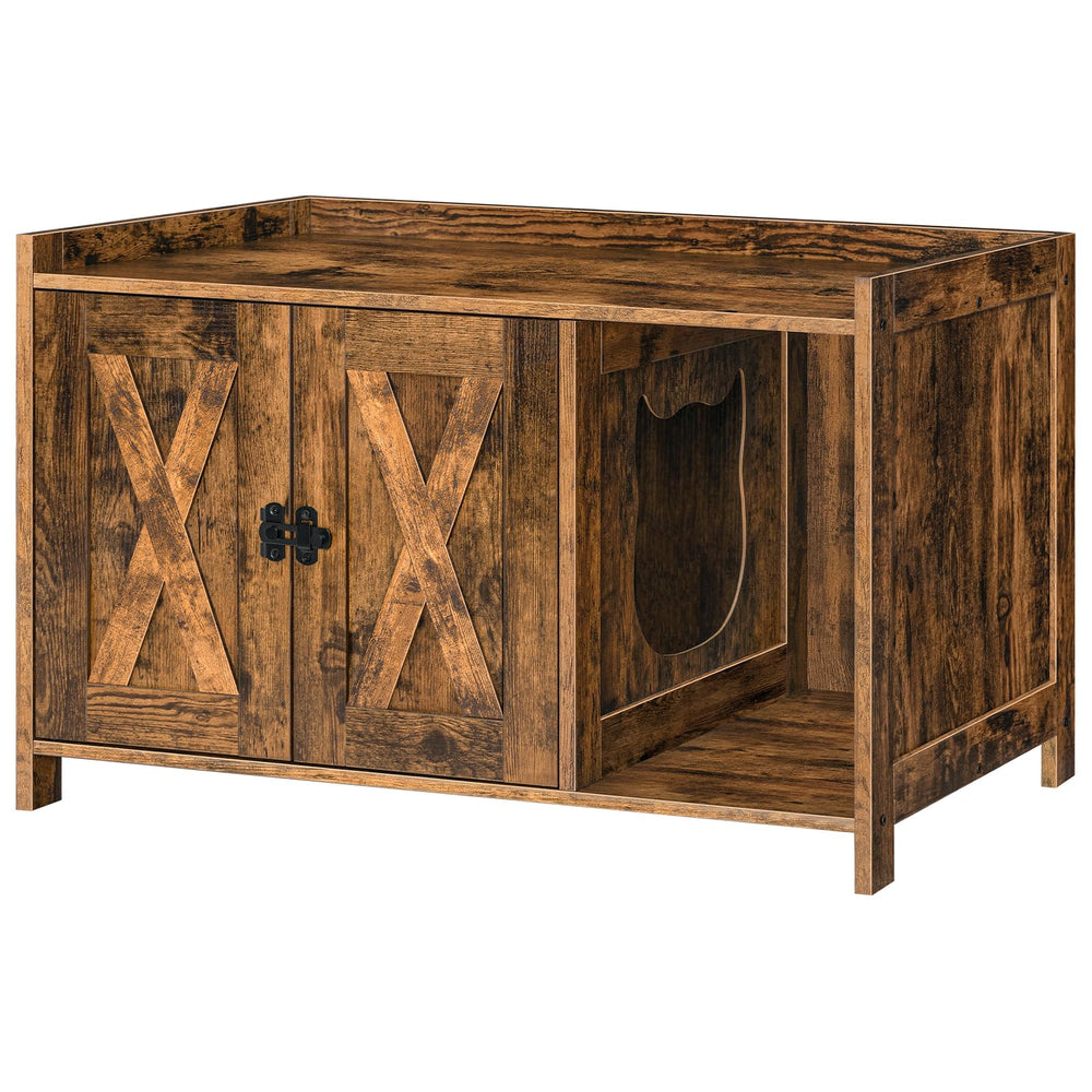 MAHANCRIS cat washroom in rustic brown finish complements living spaces.