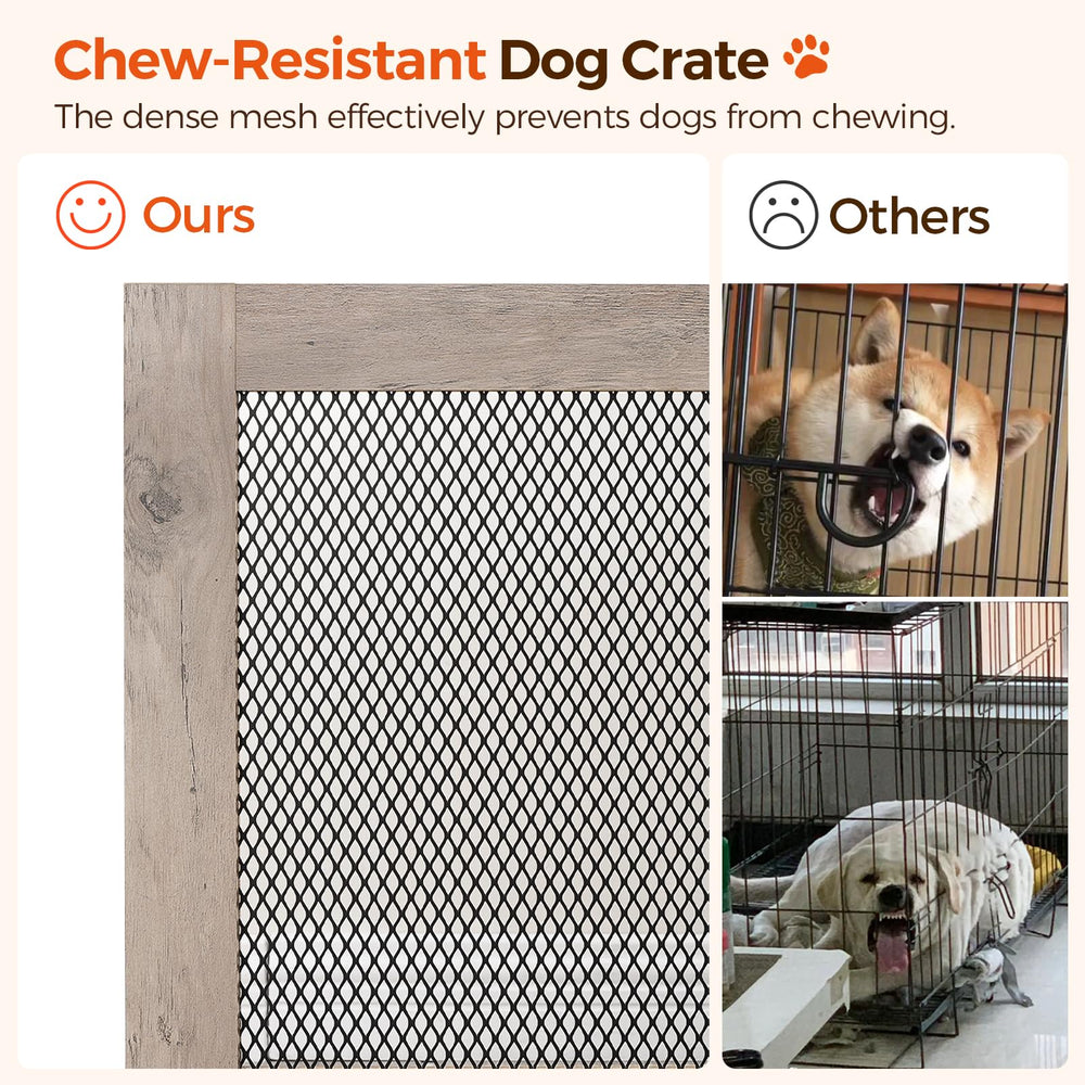 MAHANCRIS Corner Dog Crate provides ample ventilation through metal mesh.