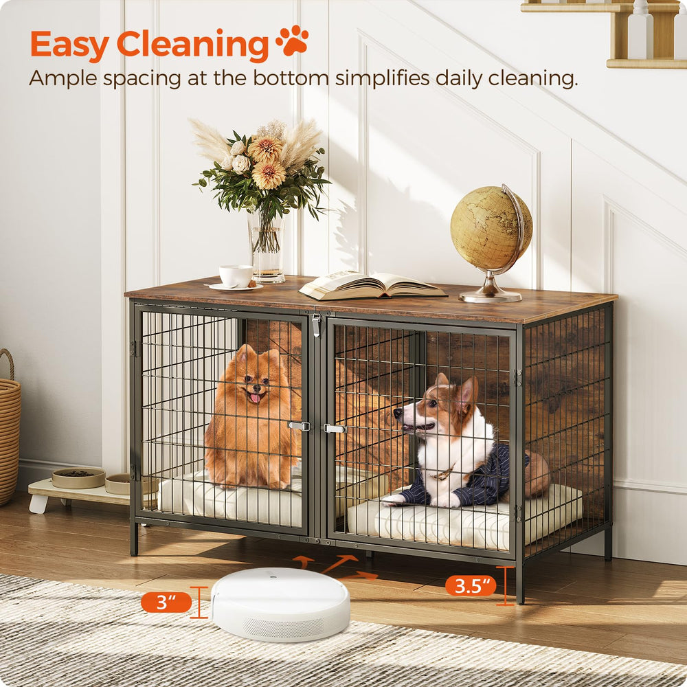 MAHANCRIS dog crate furniture dimensions 43.3-inch length for spacious placement.