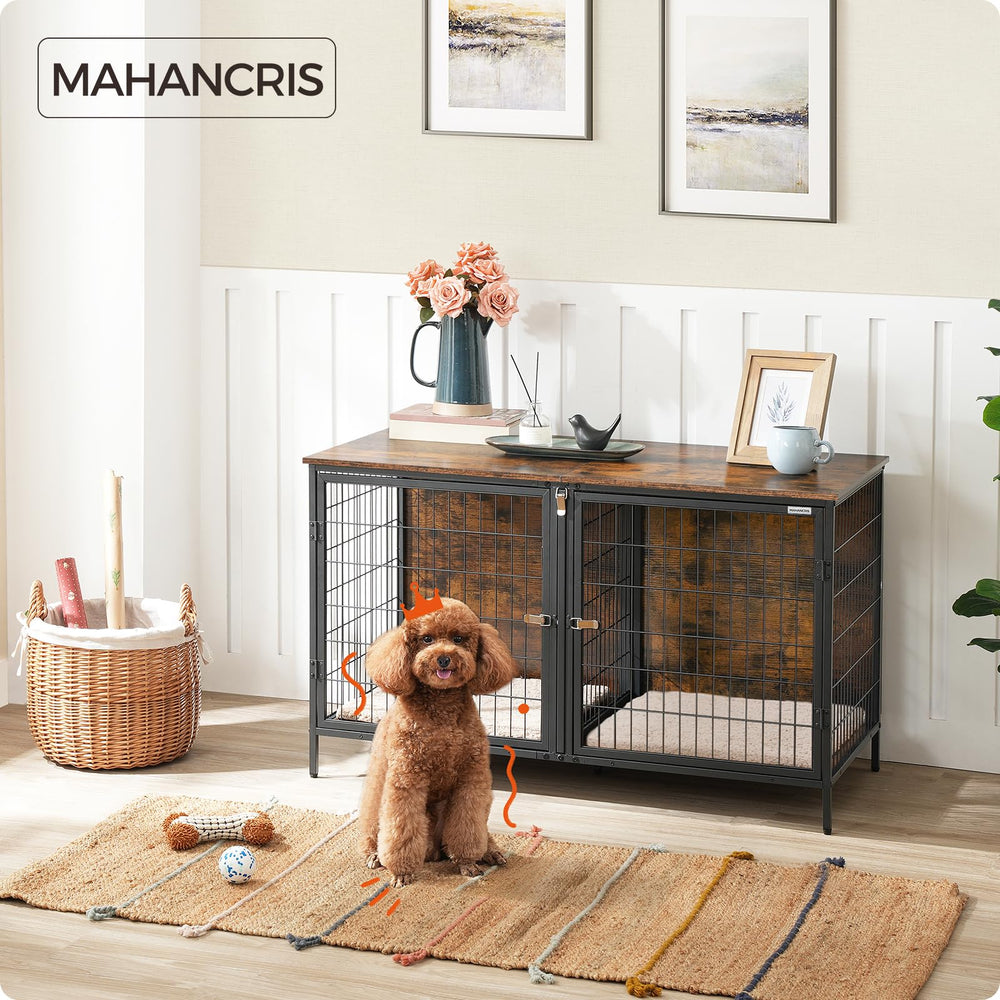 MAHANCRIS dog crate furniture top display area blends with decor while adding surface storage.