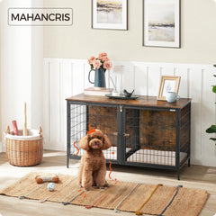MAHANCRIS dog crate furniture top display area blends with decor while adding surface storage.