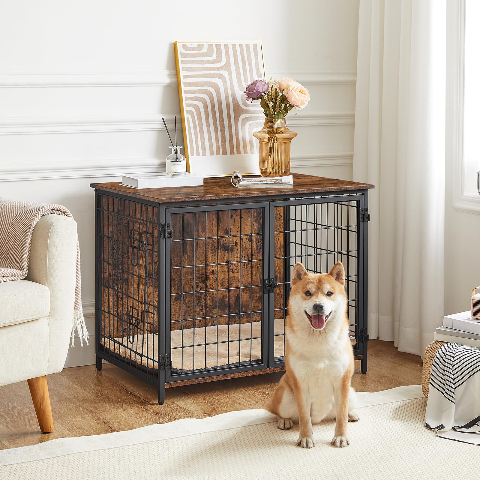 MAHANCRIS crate interior cushion removable and washable for effortless cleaning.