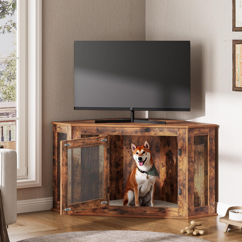 MAHANCRIS dog crate top surface supports decor and practical storage up to 220 lb.