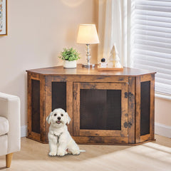 MAHANCRIS dog crate ventilated mesh promotes airflow while keeping cozy den.