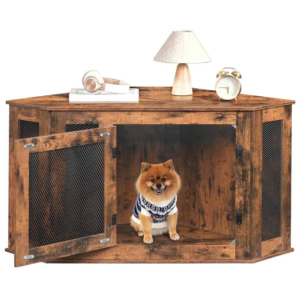 MAHANCRIS easy-assemble kennel offers a sturdy, stylish pet nook.