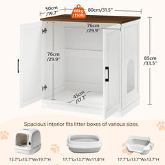 MAHANCRIS farmhouse style cat house in white and walnut complements home interiors