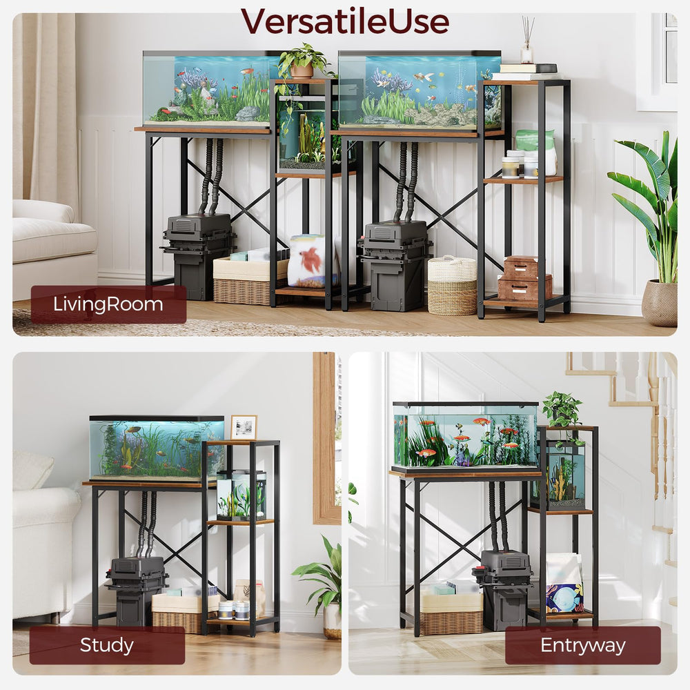 MAHANCRIS adjustable feet keep the stand steady on uneven floors.