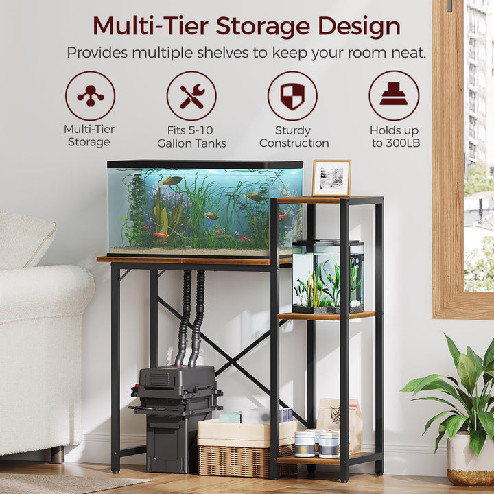 MAHANCRIS stand side shelves for easy access to tools and decor.