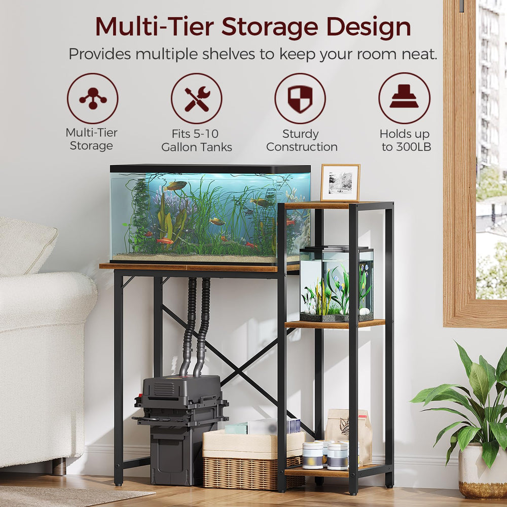 MAHANCRIS stand side shelves for easy access to tools and decor.