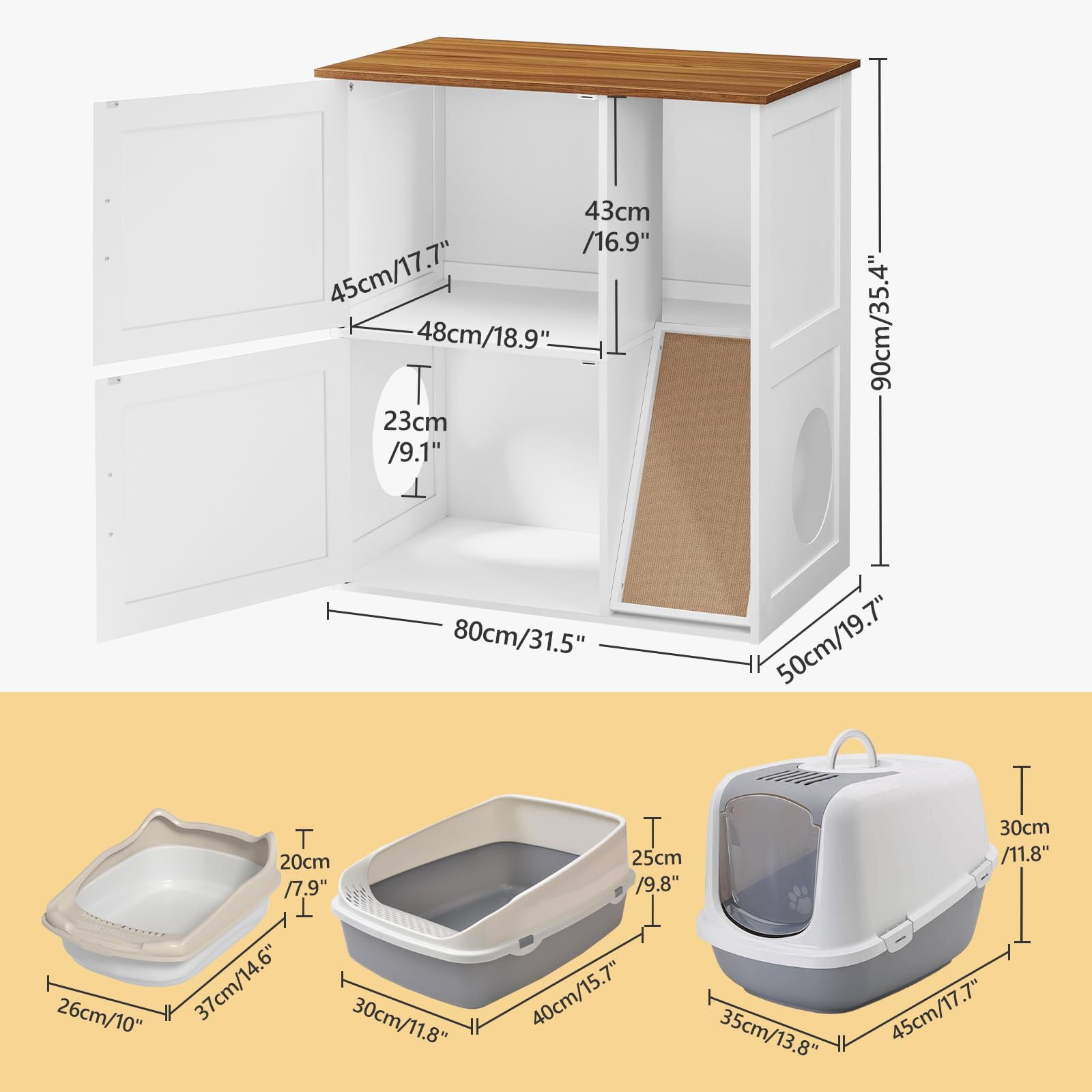 MAHANCRIS hidden litter box furniture provides a discreet indoor cat space