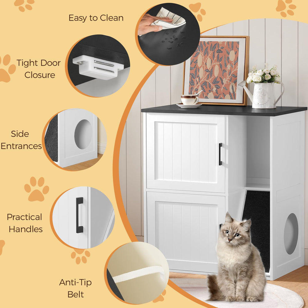 MAHANCRIS end table style litter box enclosure blends with decor