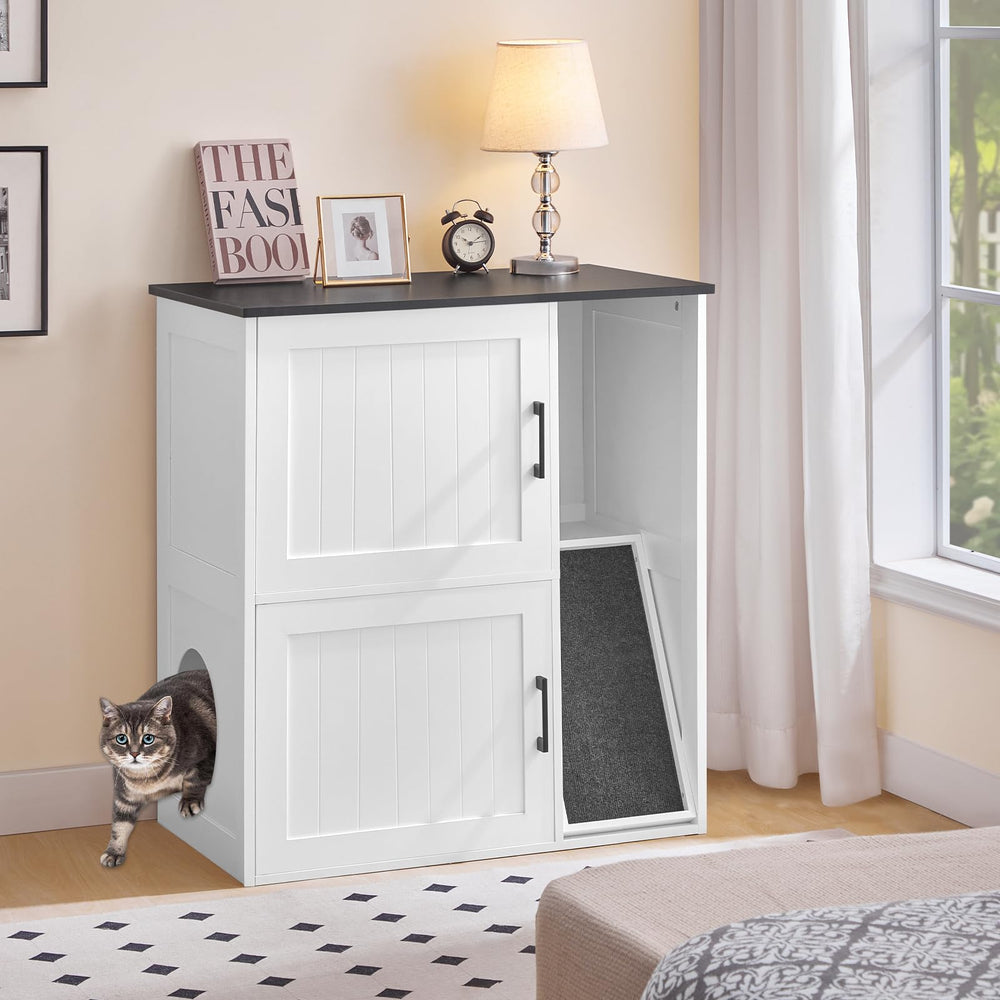 MAHANCRIS wooden finish that hides litter mess and cleans easily