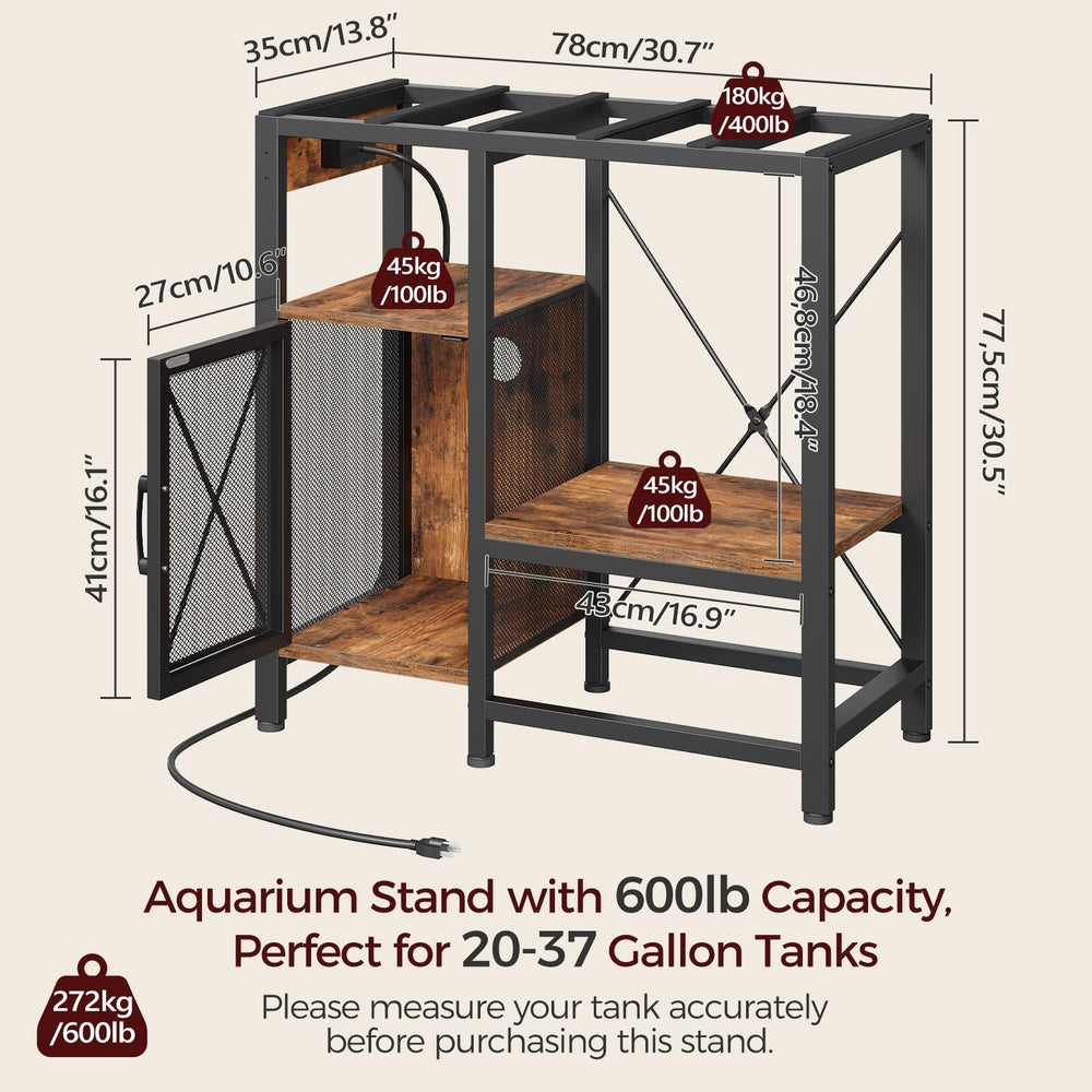 MAHANCRIS stand-storage-cabinet arrangement keeps filters and tubing organized.