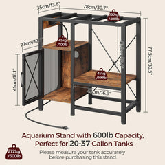MAHANCRIS stand-storage-cabinet arrangement keeps filters and tubing organized.