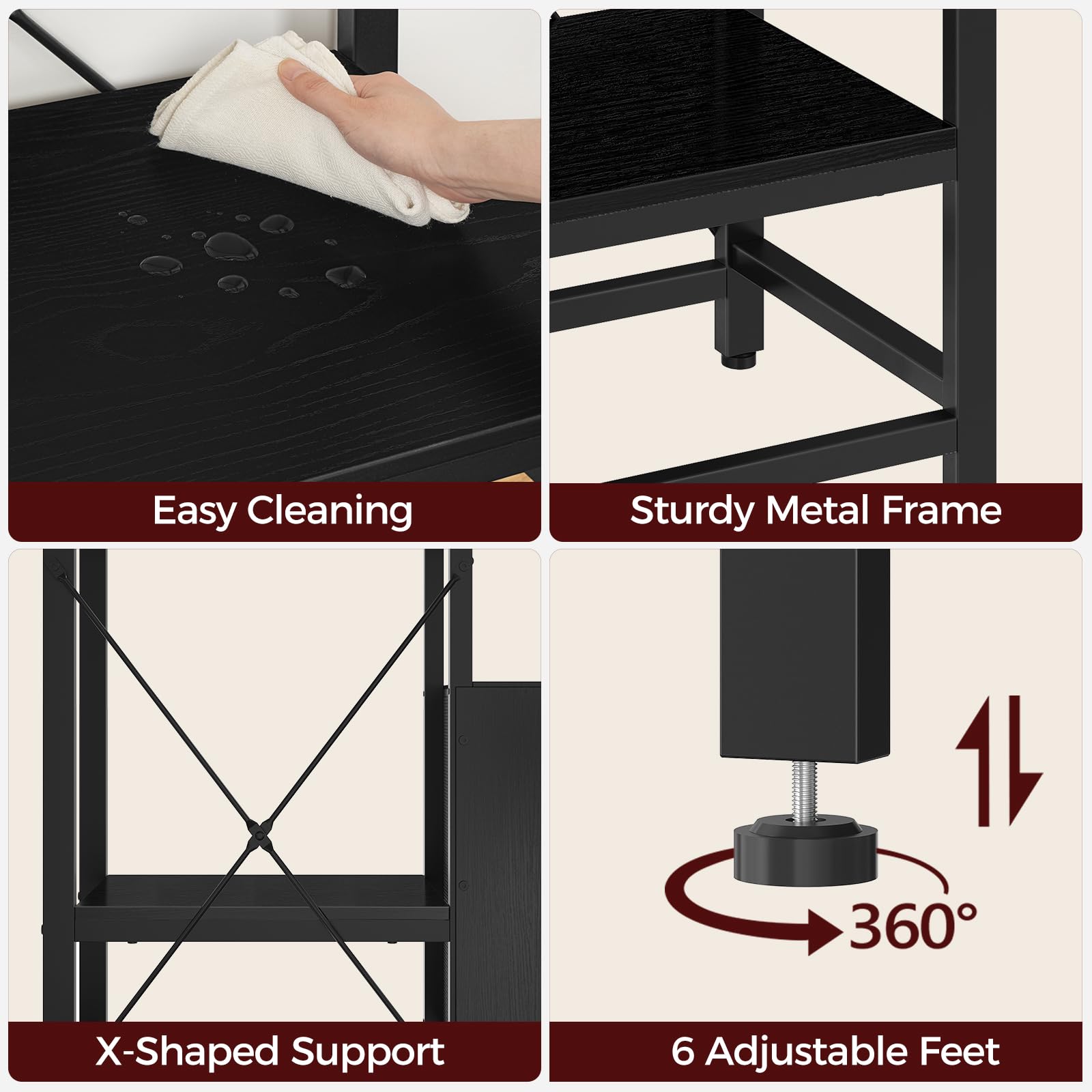 MAHANCRIS stand three-tier design fits living rooms or offices.