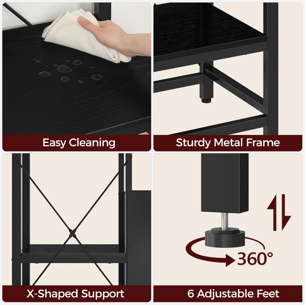 MAHANCRIS stand three-tier design fits living rooms or offices.