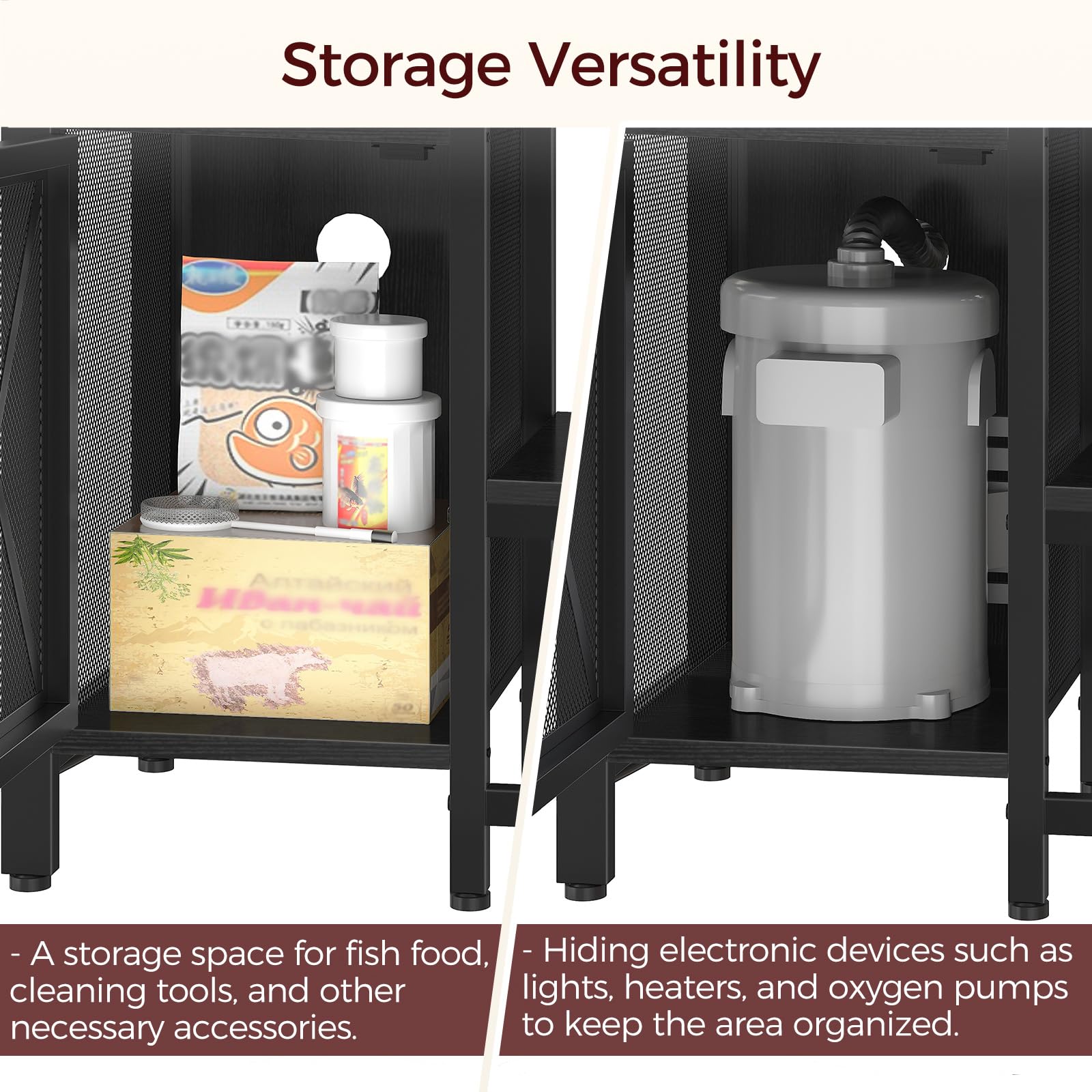 MAHANCRIS stand with power outlets enabling convenient equipment power