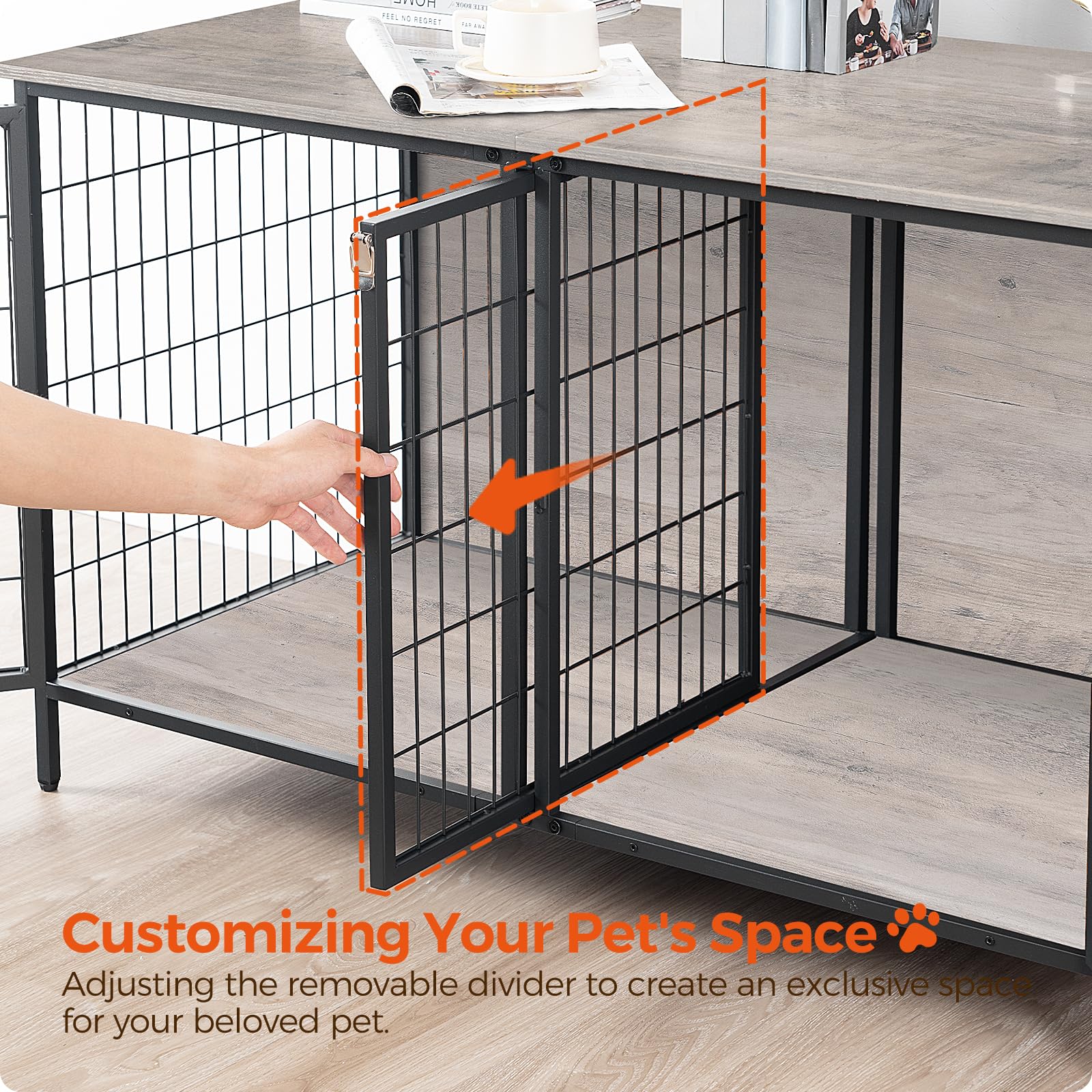 MAHANCRIS storage cabinet dog kennel fits seamlessly with home storage.