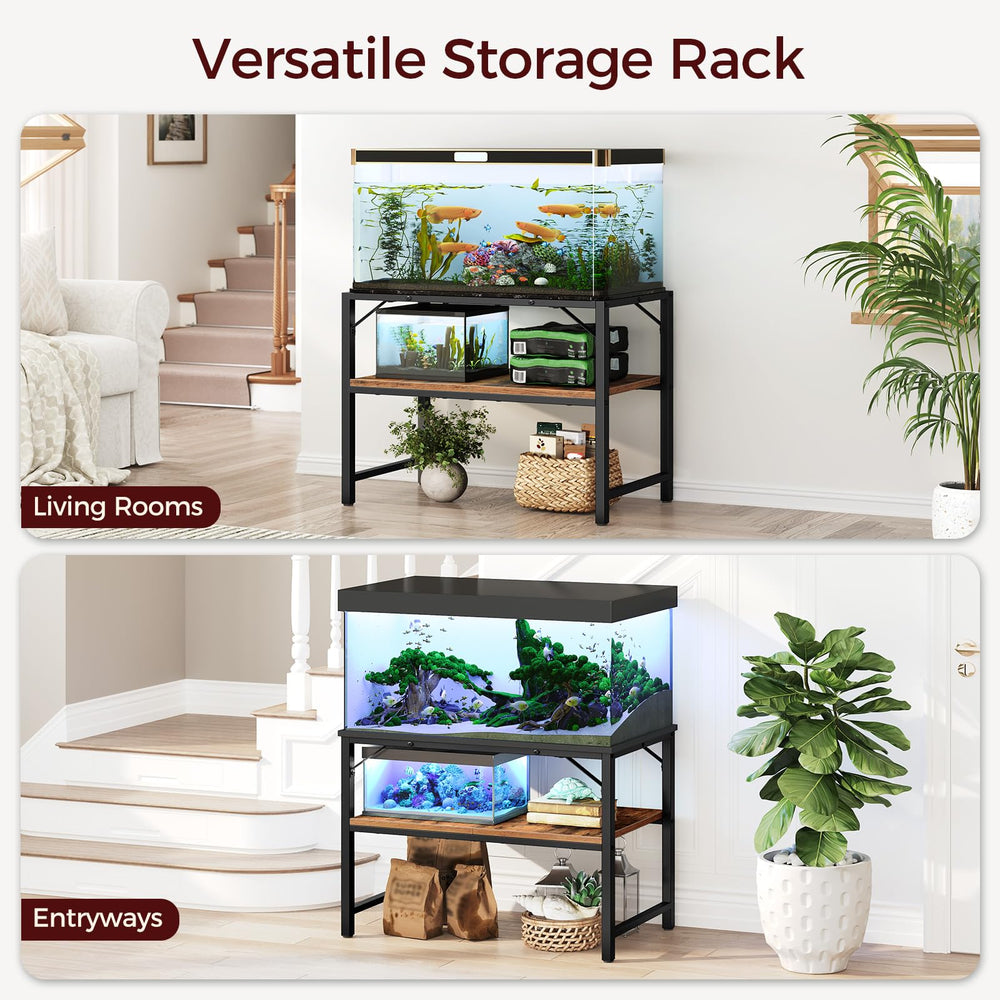 MAHANCRIS versatile stand adapts to aquariums and terrariums.