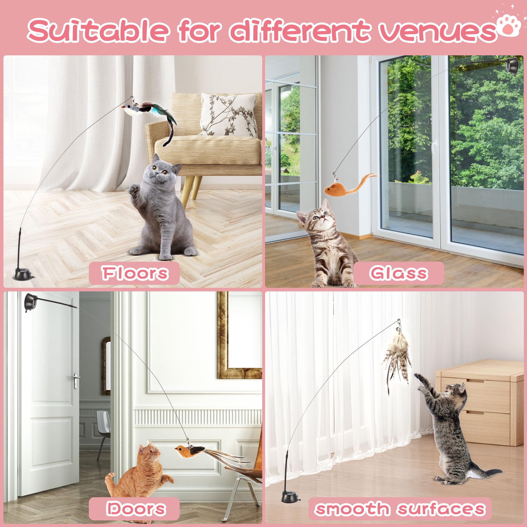 Maiguangta colorful bird toy entices cats with vibrant movement