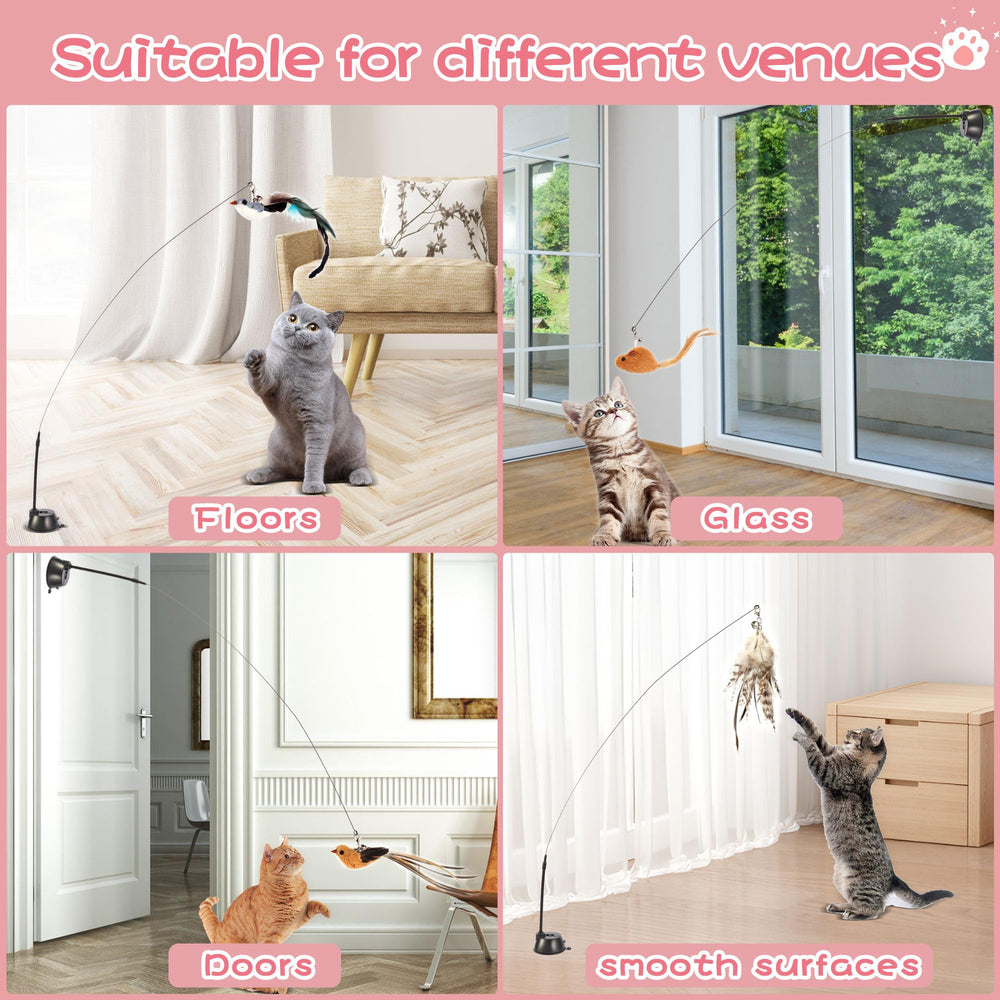 Maiguangta colorful bird toy entices cats with vibrant movement