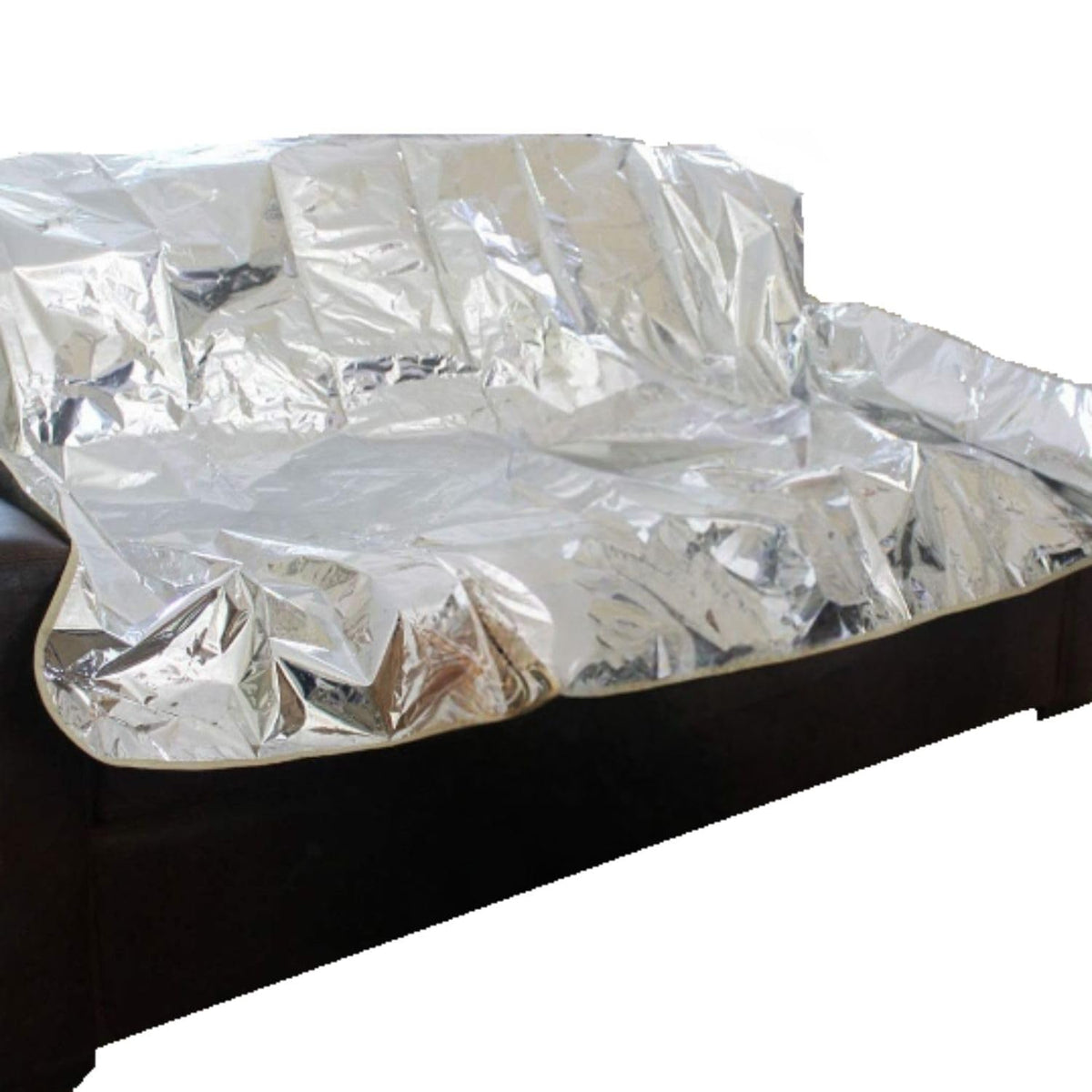 Maikuni Pet Repeller Pad on sofa, silver 72, helps deter pets from lounging and keeps furniture clean.