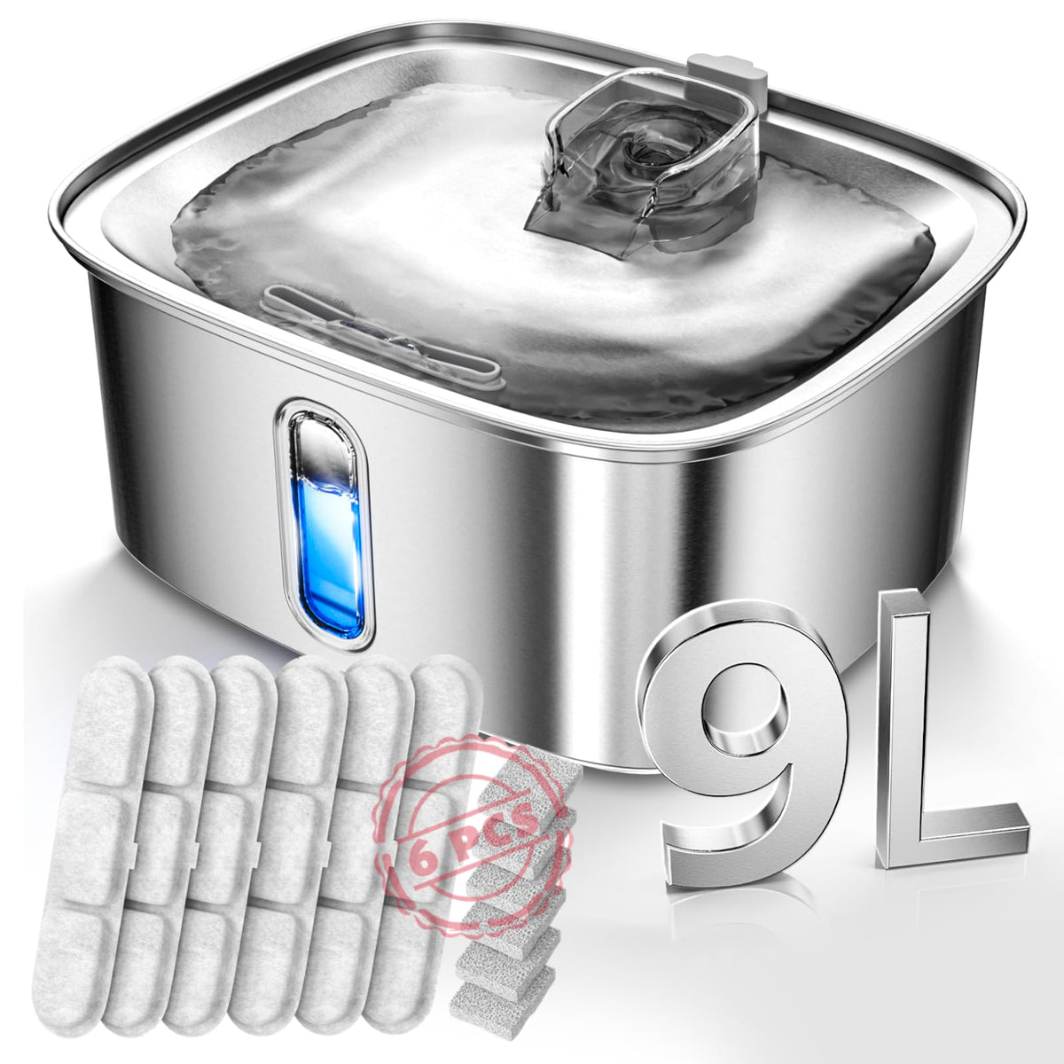 MAILOFY dog water fountain with 9L capacity keeps large dogs hydrated.