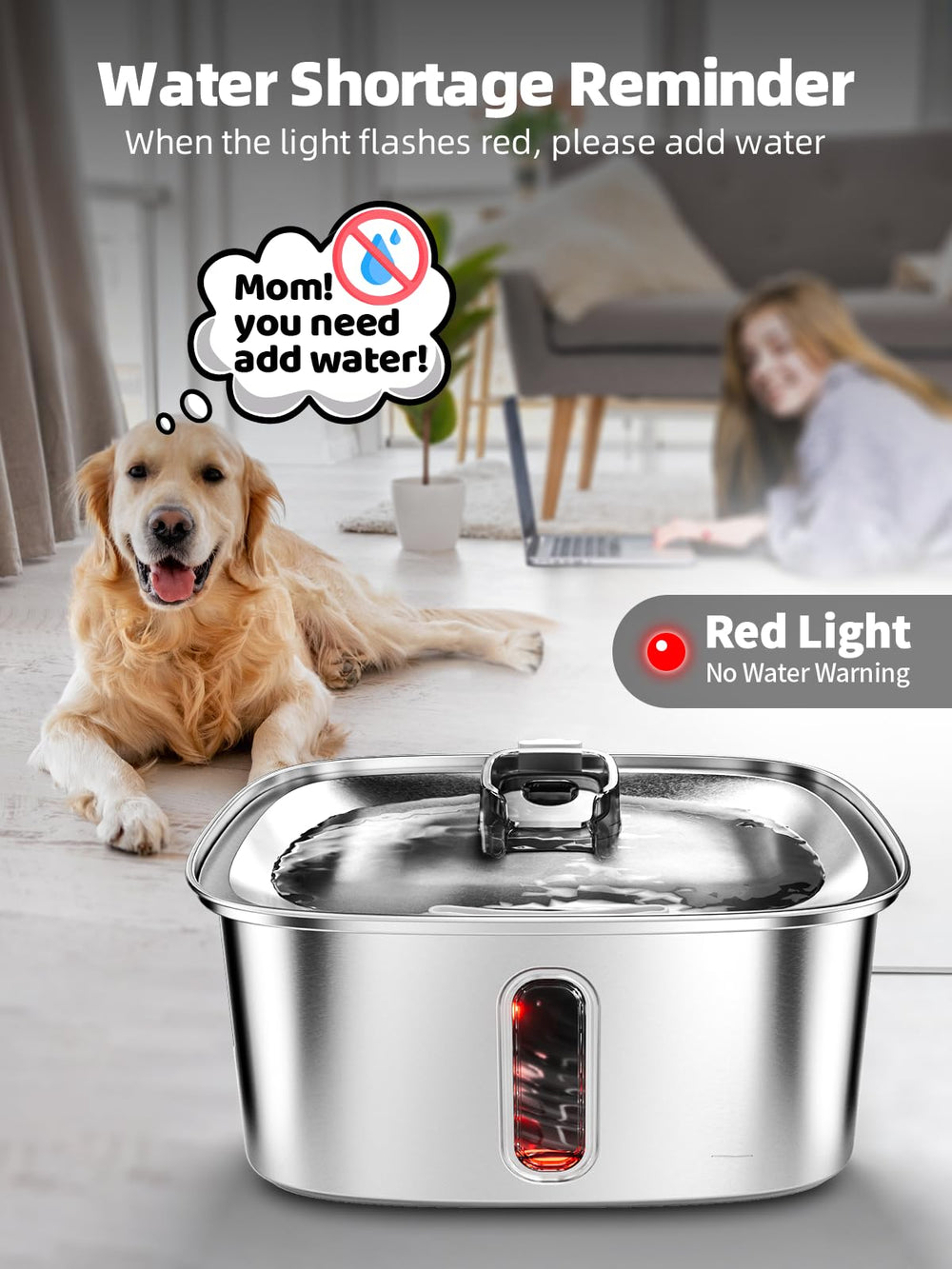 MAILOFY ultra-quiet pump keeps the fountain whisper-quiet indoors.