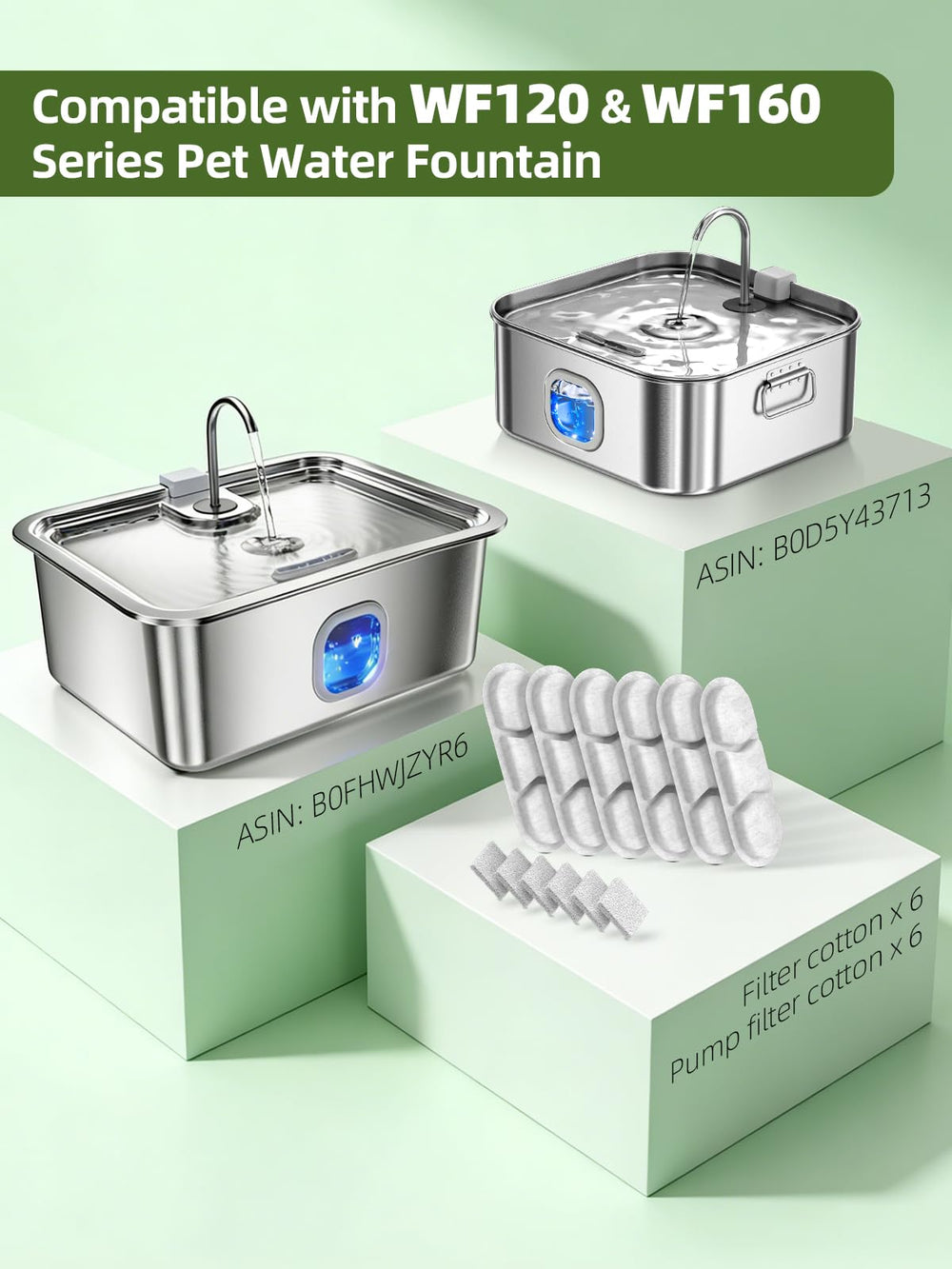 MAILOFY quiet pet water fountain runs silently for calm drinking.