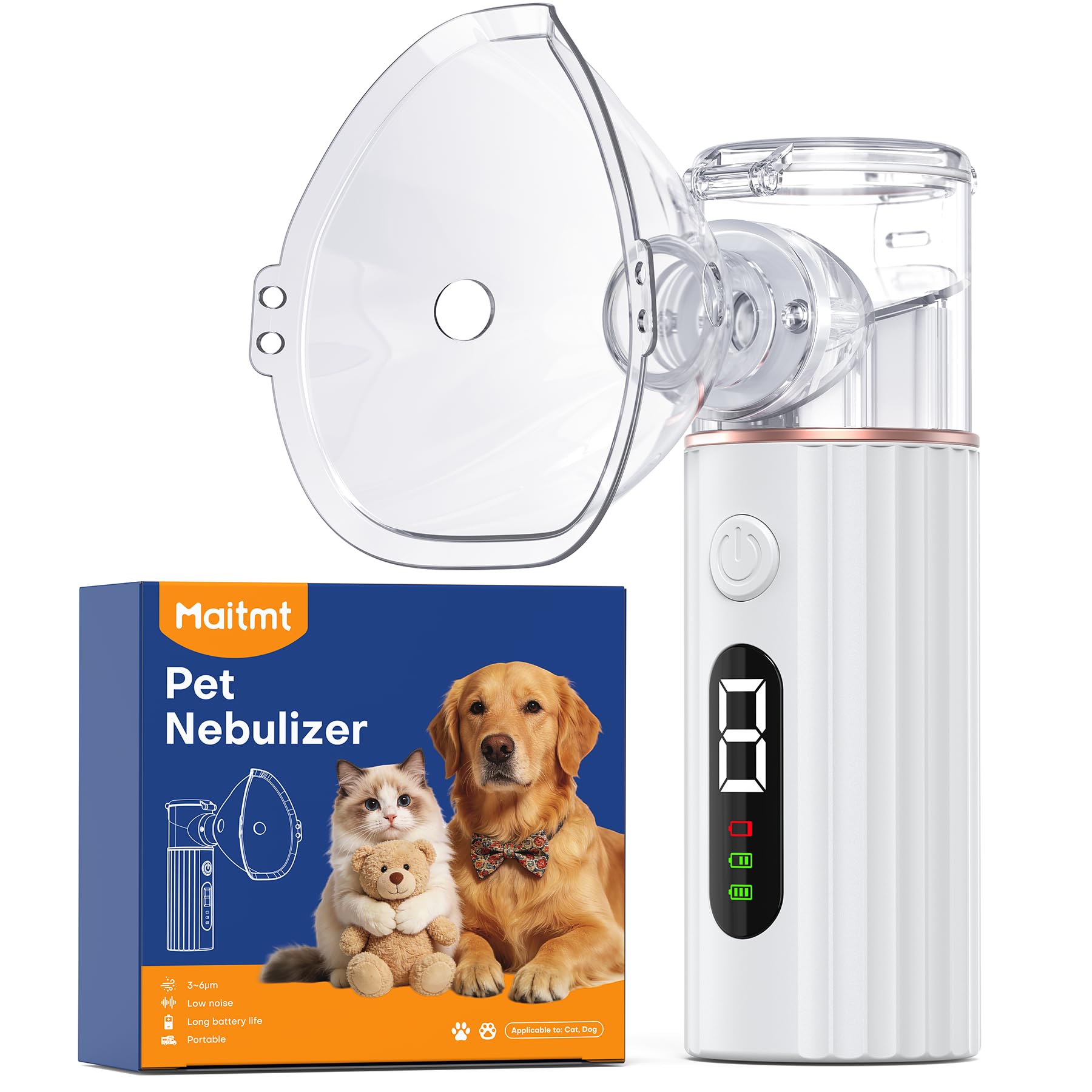 Maitmt Cat Nebulizer front view with ultra-fine atomization for smoother breathing