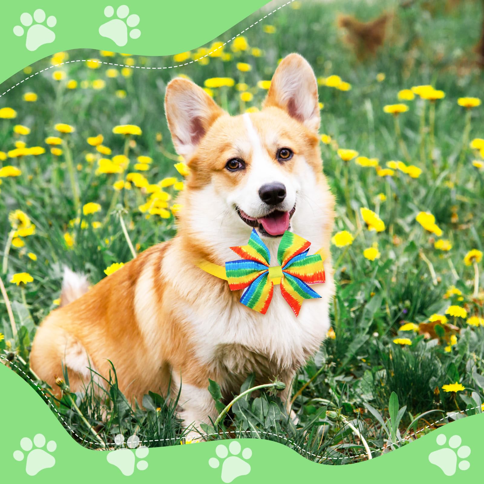Maitys tie-dye pet bows bring decorative charm for pets during festive events.
