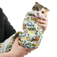 maiwoste 3535-inch cat wrap full coverage secures large cats during grooming